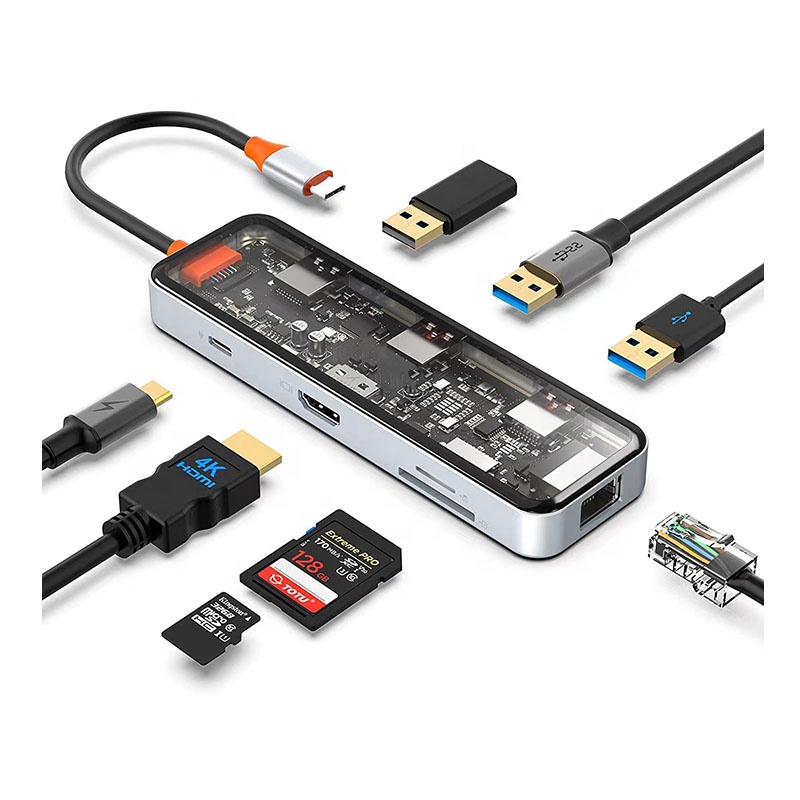 Usb C Hub - Hub USB-C z portem Ethernet 4K,