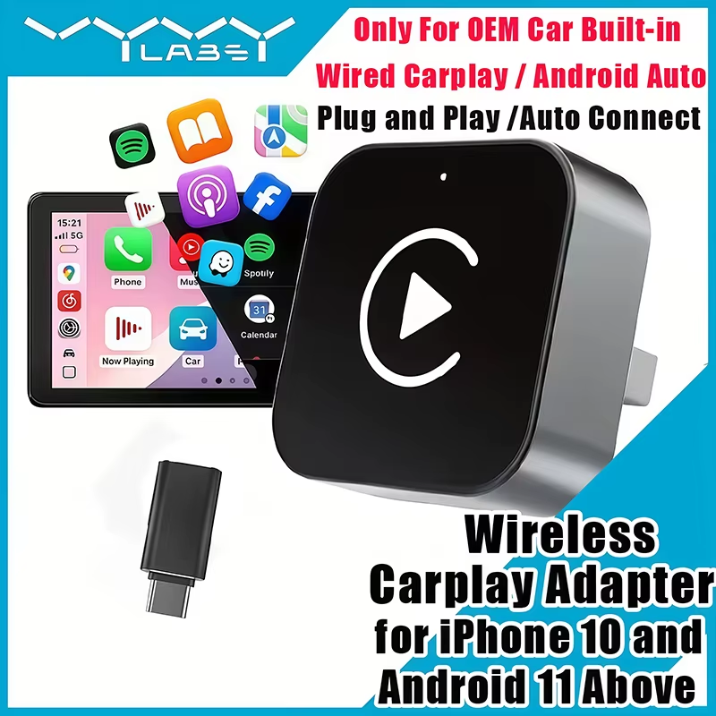 Usb C Hub - Adapter bezprzewodowy 2w1 CarPlay Plug-and-Play dla
