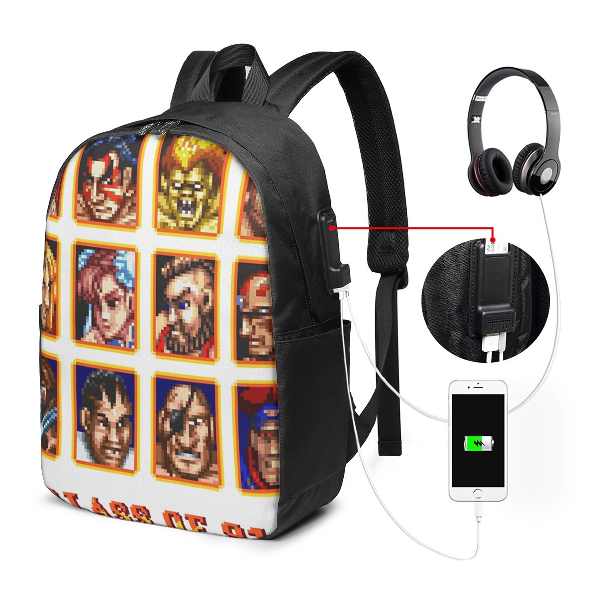 Laptop Bag - Plecak Defeated Portraits Super Street Fighter,